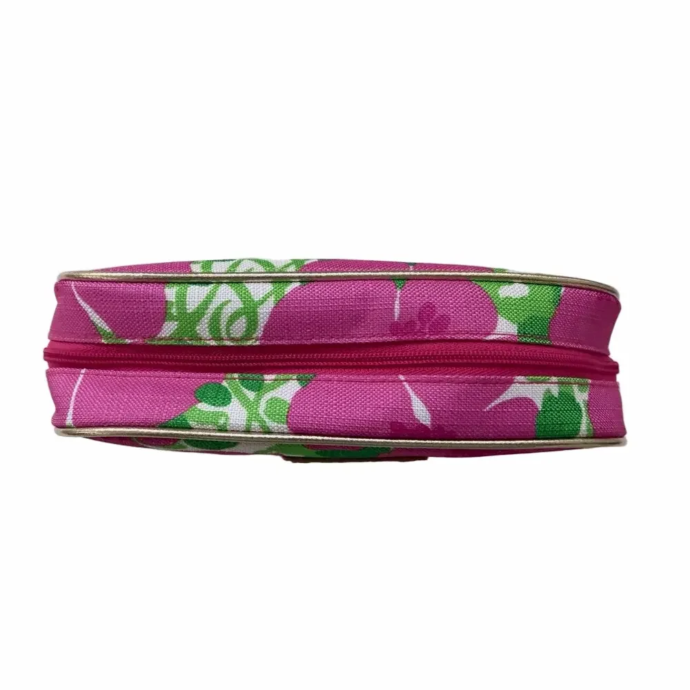 Estee Lauder Lilly Pulitzer Pink Green Makeup Bag Floral Print Collaboration New